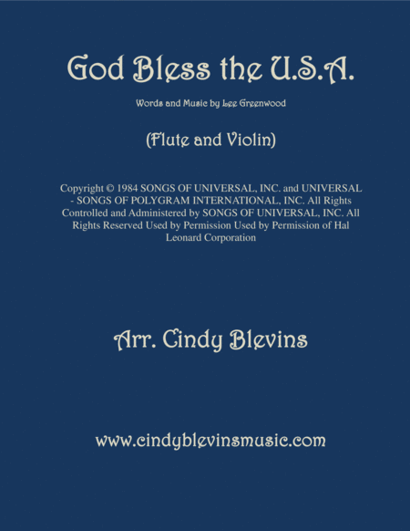 God Bless The Us A Arranged For Flute And Violin Sheet Music