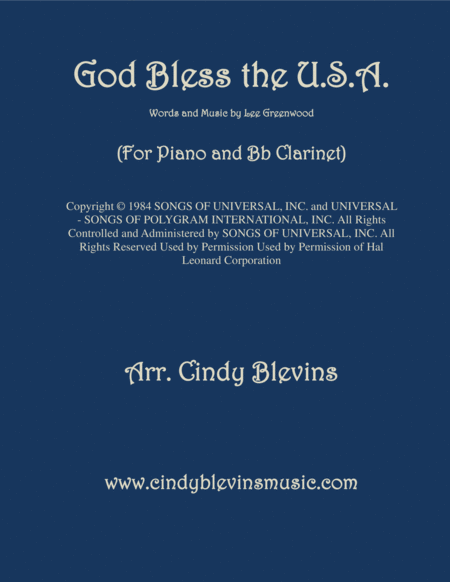 God Bless The Us A Arranged For Piano And Bb Clarinet Sheet Music