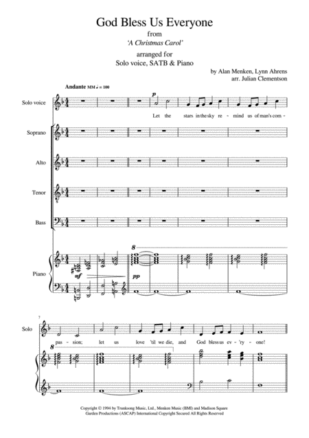 God Bless Us Everyone Sheet Music