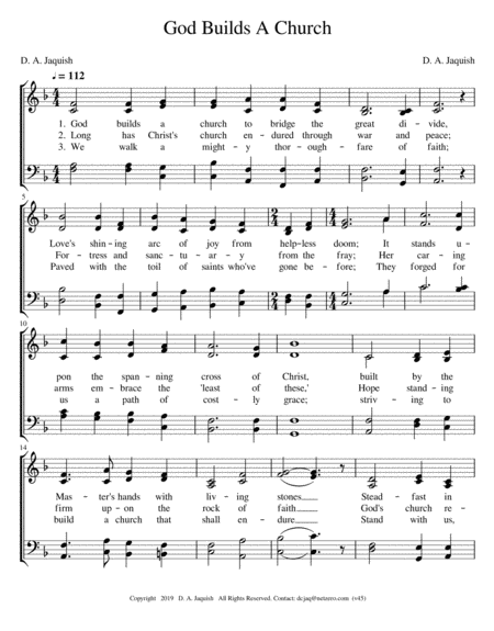 Free Sheet Music God Builds A Church Hymn
