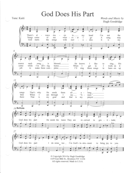 God Does His Part Sheet Music