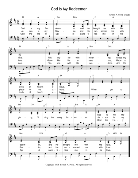 God Is My Redeemer Sheet Music