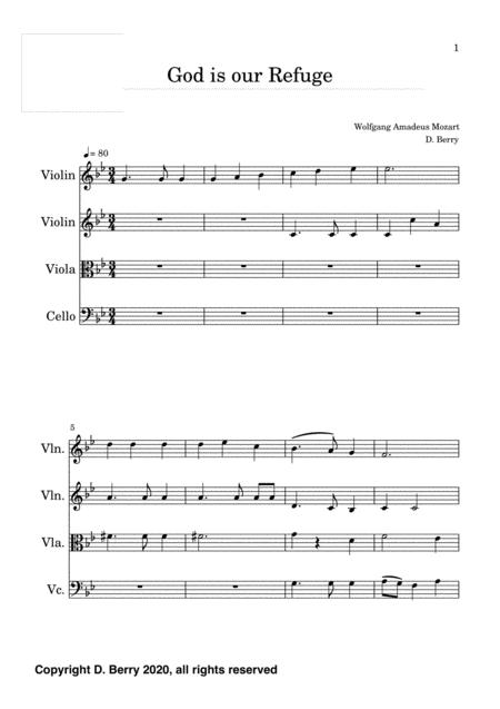 God Is Our Refuge Easy String Quartet Sheet Music