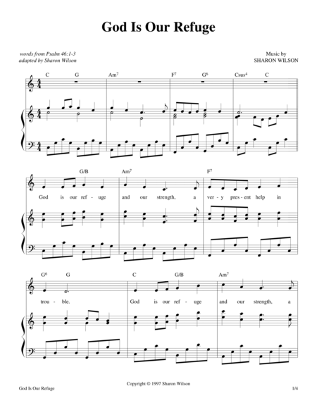 God Is Our Refuge Psalm 46 Sheet Music