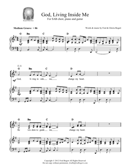 God Living Inside Me Sheet Music