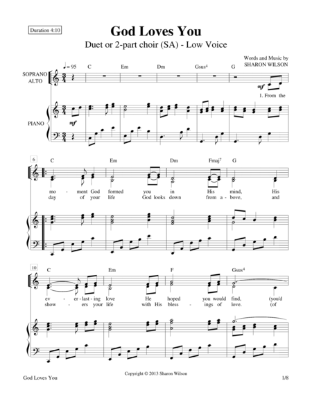 God Loves You Sa Duet Low Voice Sheet Music