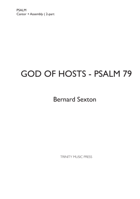 God Of Hosts Psalm 79 Sheet Music