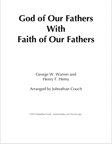 God Of Our Fathers With Faith Of Our Fathers Sheet Music