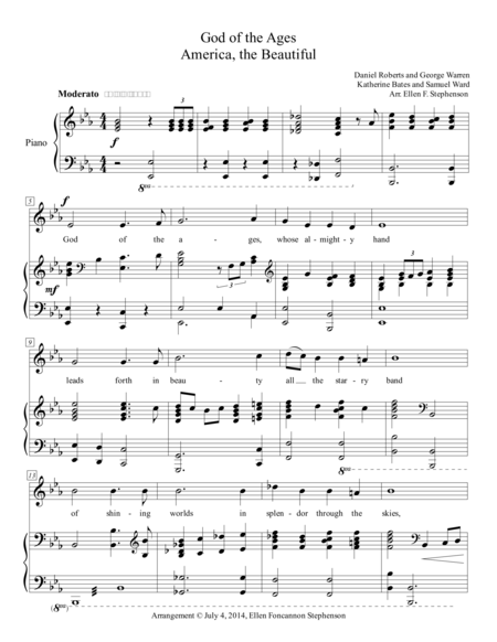 Free Sheet Music God Of The Ages With America The Beautiful