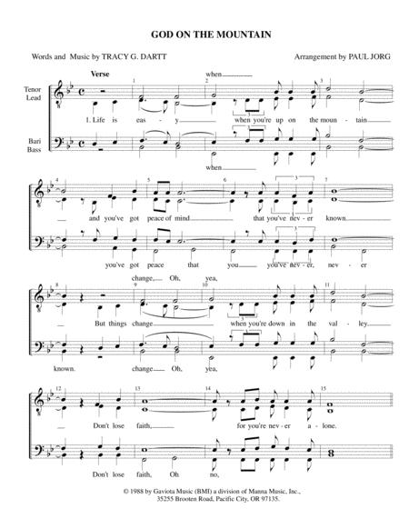 Free Sheet Music God On The Mountain