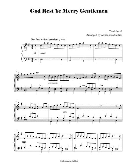 God Rest Ye Merry Gentlemen Advanced Intermediate Piano Solo Sheet Music