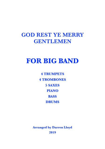 God Rest Ye Merry Gentlemen Big Band Sheet Music