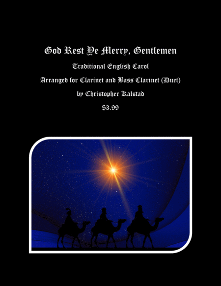 God Rest Ye Merry Gentlemen Clarinet Bass Clarinet Duet Sheet Music