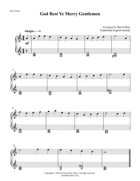 God Rest Ye Merry Gentlemen Easy Piano Christmas Solo For Beginners Sheet Music