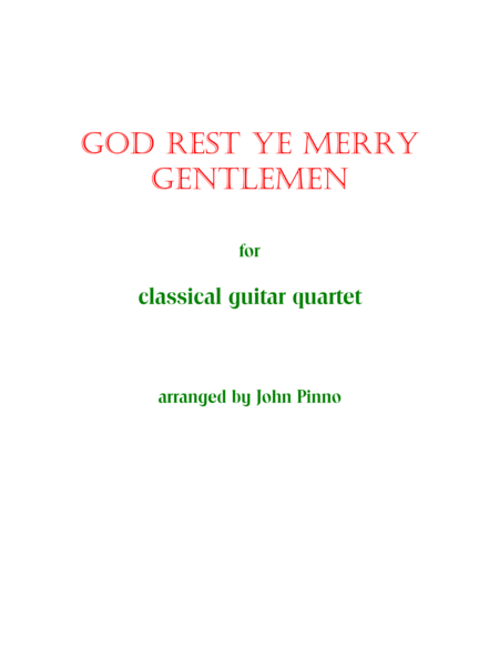 Free Sheet Music God Rest Ye Merry Gentlemen For Classical Guitar Quartet