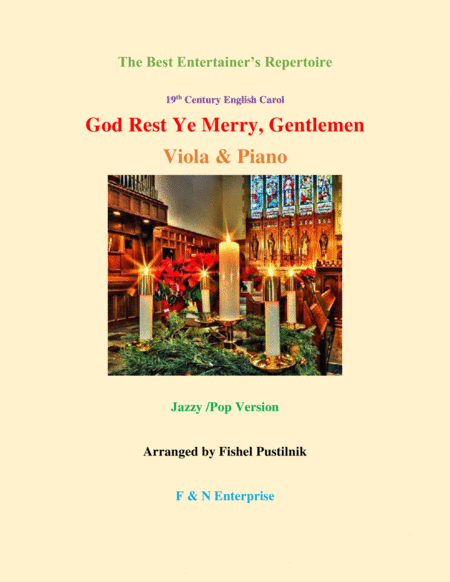 God Rest Ye Merry Gentlemen For Viola And Piano Sheet Music