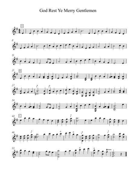 Free Sheet Music God Rest Ye Merry Gentlemen Solo Violin