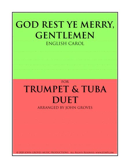 God Rest Ye Merry Gentlemen Trumpet Tuba Brass Duet Sheet Music