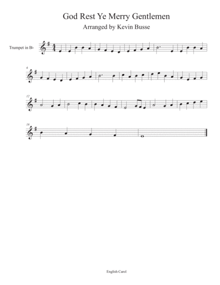 Free Sheet Music God Rest Ye Merry Gentlemen Trumpet