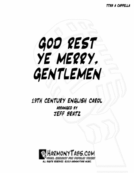 God Rest Ye Merry Gentlemen Ttbb A Cappella Sheet Music