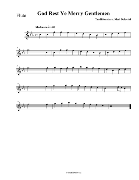 Free Sheet Music God Rest Ye Merry Gentlement Flute Piano