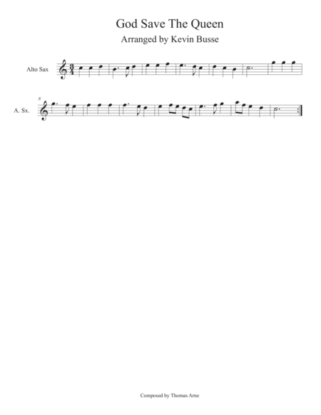 God Save The Queen Alto Sax Sheet Music