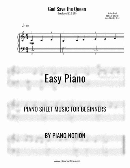 God Save The Queen Easy Piano Solo Sheet Music