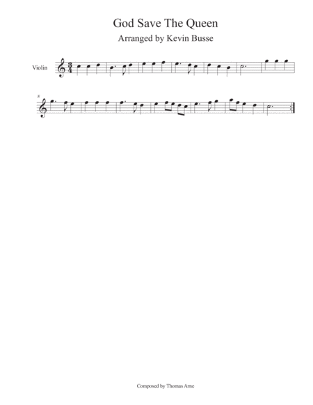 God Save The Queen Violin Sheet Music