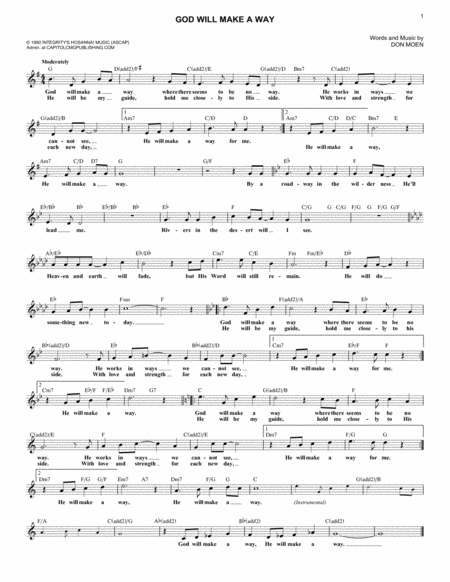 God Will Make A Way Sheet Music