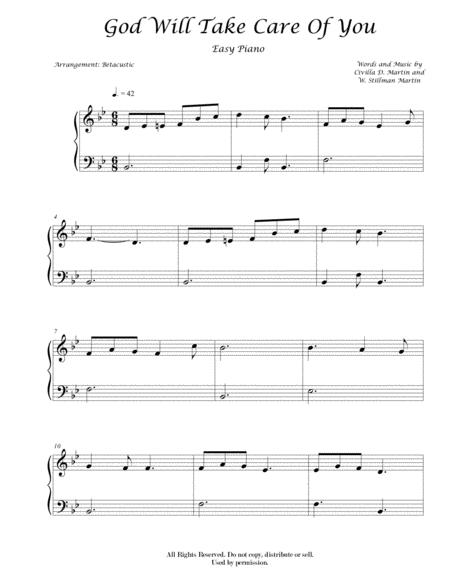 Free Sheet Music God Will Take Care Of You Sheet Music Easy