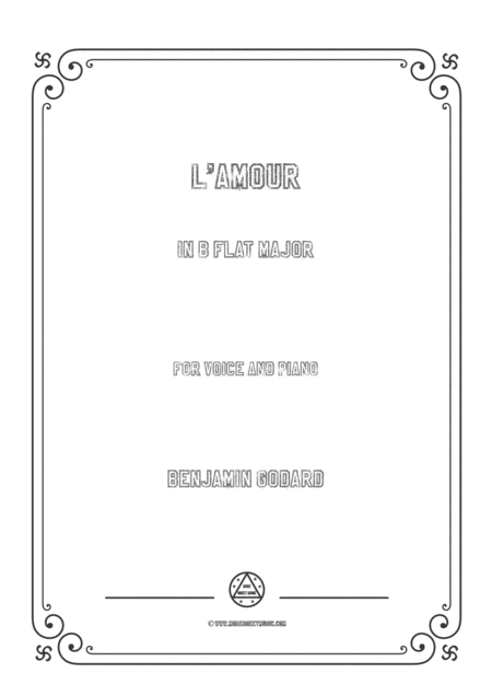 Free Sheet Music Godard L Amour In B Flat Major For Voice And Piano