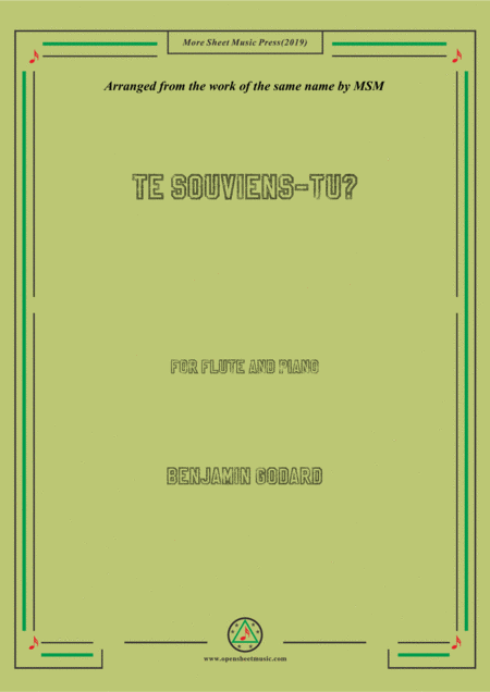 Free Sheet Music Godard Te Souviens Tu For Flute And Piano