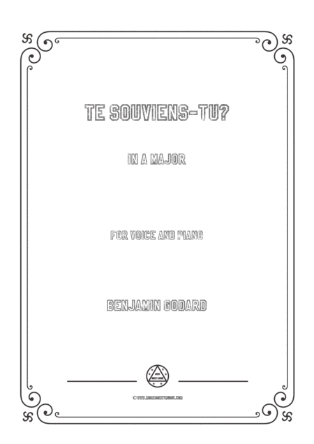 Free Sheet Music Godard Te Souviens Tu In A Major For Voice And Piano