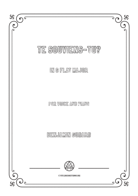 Godard Te Souviens Tu In G Flat Major For Voice And Piano Sheet Music