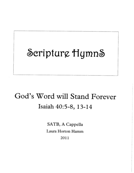 Gods Word Will Stand Forever Sheet Music
