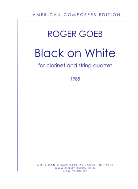 Goeb Black On White Sheet Music