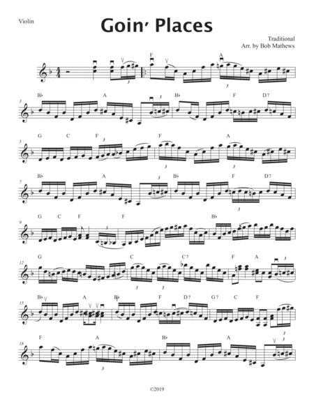 Free Sheet Music Goin Places For Violin Solo