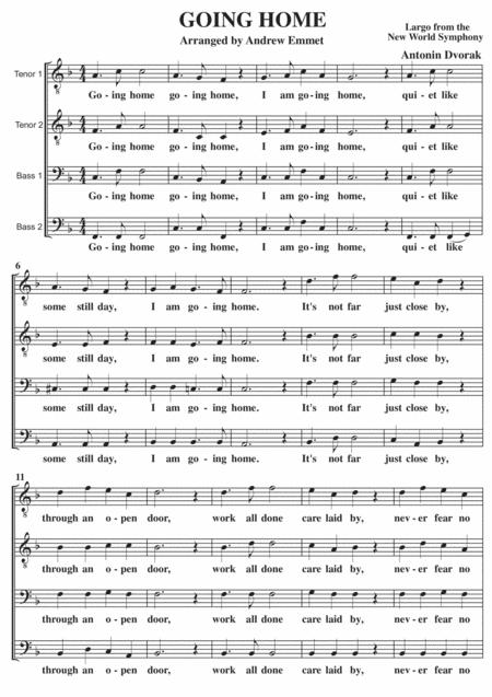 Going Home A Cappella Ttbb Sheet Music