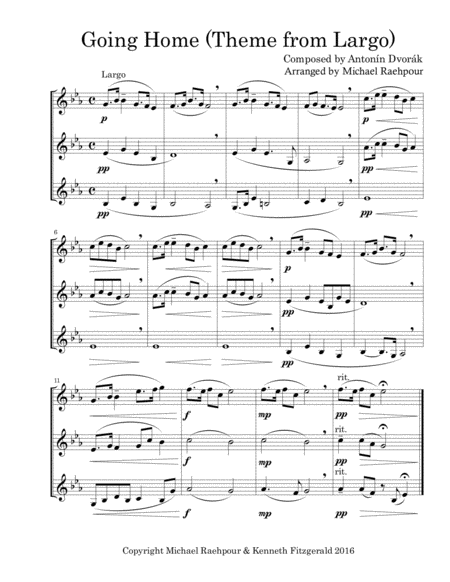 Going Home Theme From Largo For Three Trumpets Sheet Music