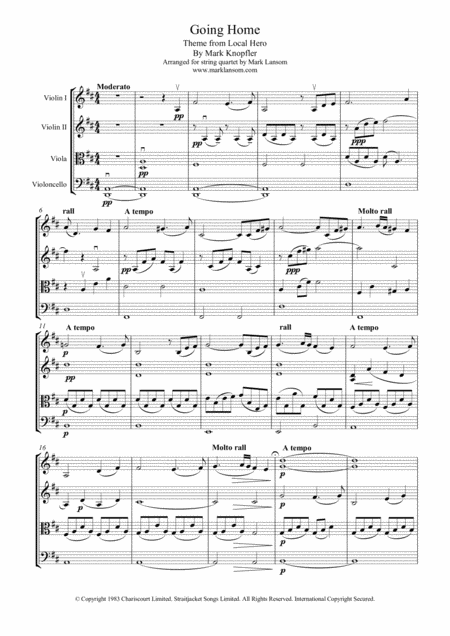 Going Home Theme From Local Hero Sheet Music