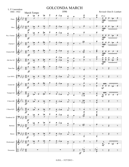 Golconda March Extra Score Sheet Music