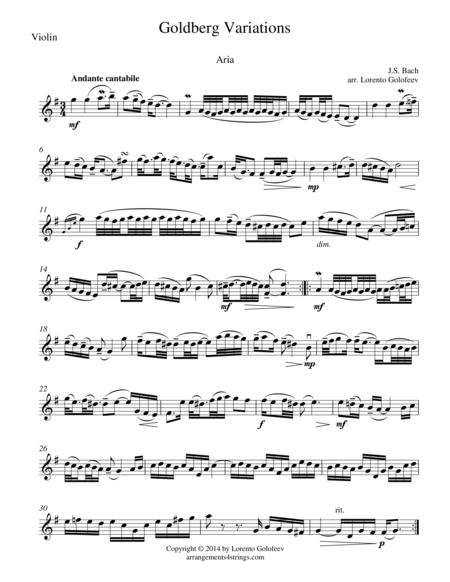 Goldberg Variations Sheet Music