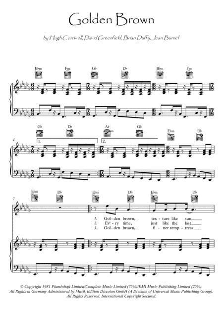 Free Sheet Music Golden Brown