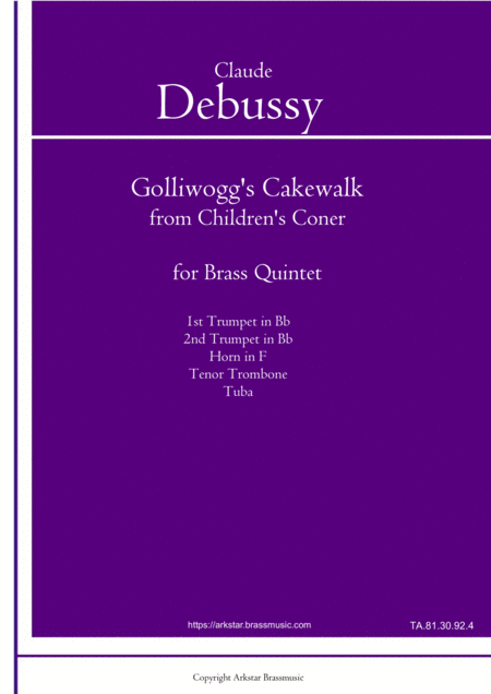 Golliwogg Scakewalk From Childrens Corner For Brassquintet Sheet Music