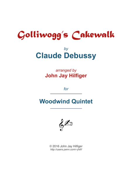 Free Sheet Music Golliwoggs Cakewalk For Woodwind Quintet