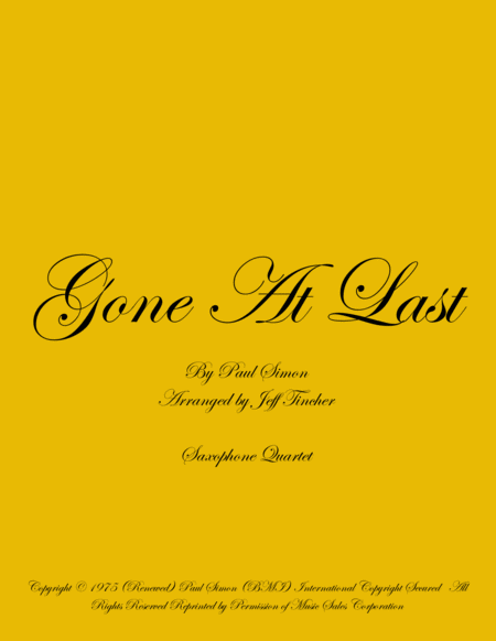 Gone At Last Sheet Music