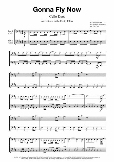 Free Sheet Music Gonna Fly Now Cello Duet