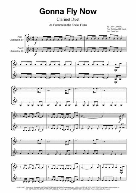 Free Sheet Music Gonna Fly Now Clarinet Duet