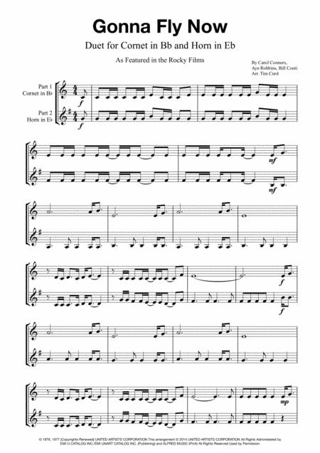 Gonna Fly Now Duet For Cornet In Bb And Horn In Eb Sheet Music