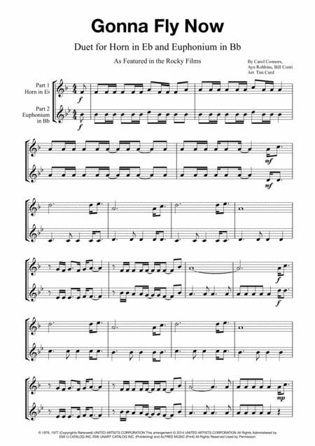 Gonna Fly Now Duet For Horn In Eb And Euphonium In Bb Sheet Music